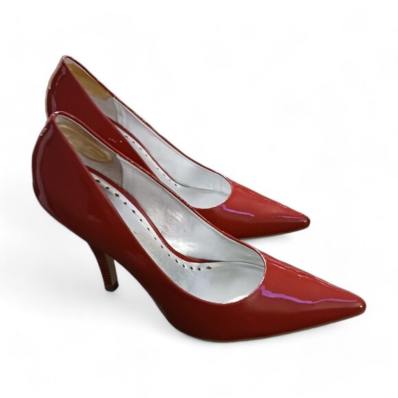 BCBGirls BG- Monde Salsa Red Patent Leather Pointed Toe Pump Heels Size 7B - Picture 6 of 12